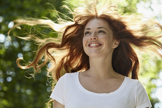 Happy woman redheads
